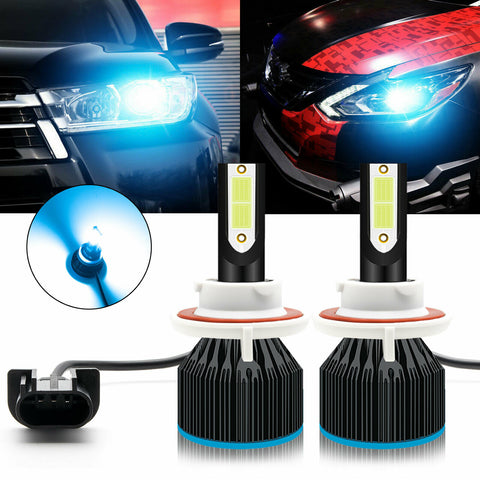 8000K Ice Blue LED Headlight Bulb All-in-One Conversion High Low Beam Kit, 6000LM Super Bright Fog Light Replacement