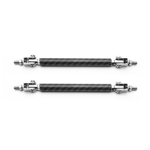 Carbon Fiber Look Adjust 6"-9" Alloy Bumper Splitter Rod Strut Tie Support Bars