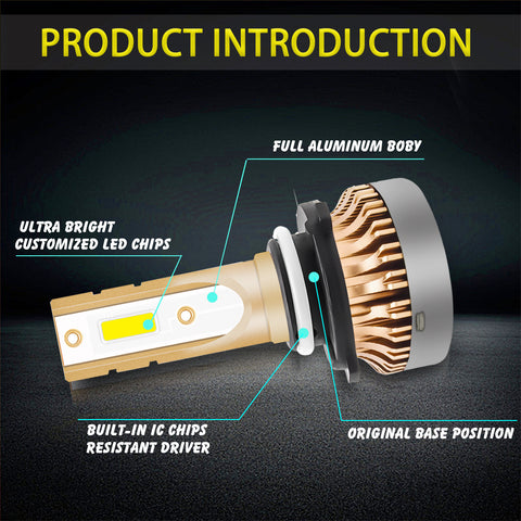 2PCS 9005 9011 HB3 LED Fog Driving Light Bulb with Super Bright COB LED Chips Replace for Daytime Running Light DRL Fog Light Lamp Bulbs, 3000K Golden Yellow