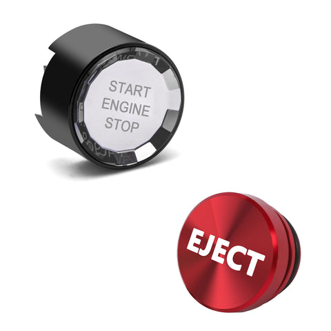 Red Engine Start + Cigarette Lighter Eject Button Trim For BMW 1 2 3 4 5 Series