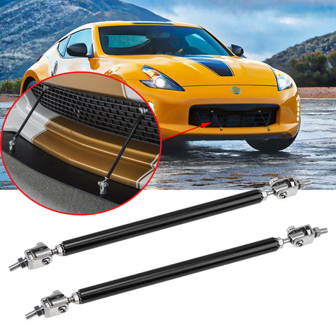 Adjustable 6"-9" / 8"-11" / 10"-13" Front Bumper Lip Splitter Diffuser Strut Rod Tie Bars Fit Most Vehicles, Black / Red / Blue / Silver