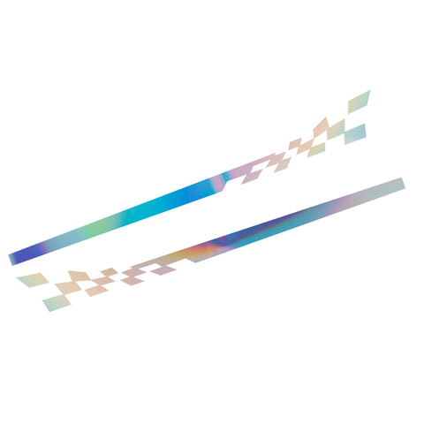 78" Reflective Car Door Body Side Door Vinyl Stripe Graphic Decal Sticker Colorful Checkered Racing Flag Style 2Pcs
