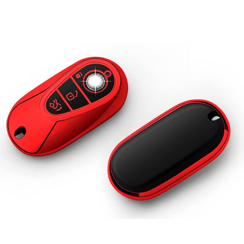 Red Soft TPU Full Protect Remote Key Fob Cover For Mercedes-Benz S-Class 2020+