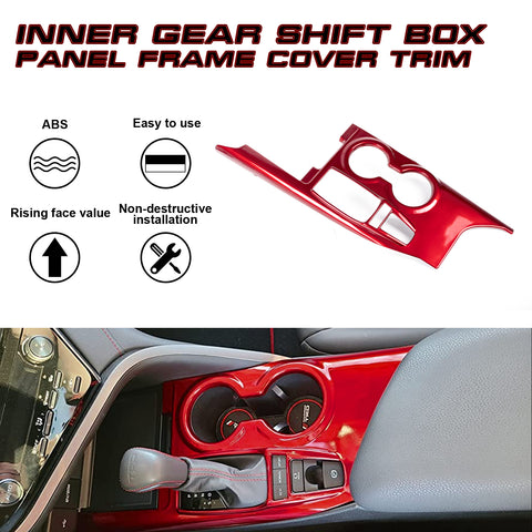 ABS Red / Blue / Carbon Fiber / Wood Center Console Cup Holder Panel Trim For Toyota Camry SE LE 2018-up