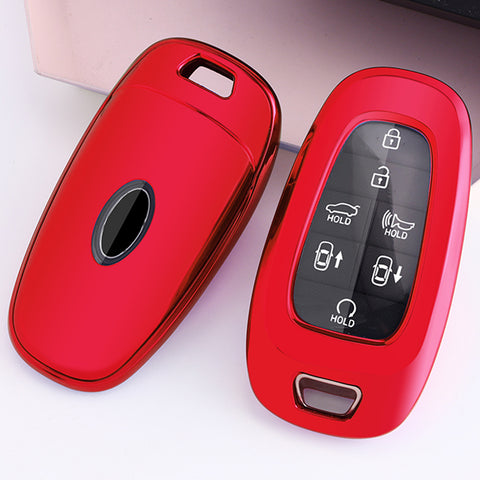 TPU Full Cover Keyless Entry Key Protector Skin For Hyundai Santa Fe 2020-2022