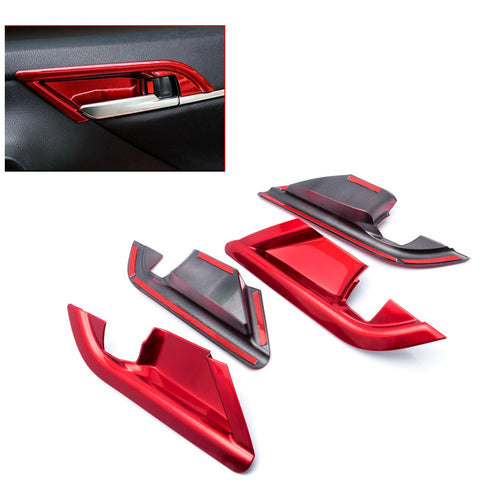 4pcs Carbon Fiber Style / Red Car Inner Door Handle Bowl Cover Trim for Toyota Camry 2018-2024