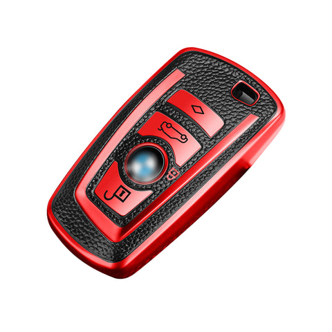 Red Full Cover Smart Key Fob Exact Fit Cover w/Keychain For BMW F20 F21 F22 F25 F30 F31