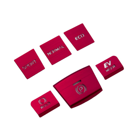 Red Aluminum Alloy Gear Shift Switch Cover Trim For Toyota Camry Hybrid 2018-22