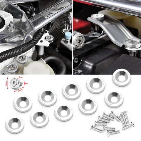 Blue / Black / Red / Gold / Purple / Silver Fender Bumper Washer Bolt, CNC Finishing Washer Engine Bay Screw Dress Up Fastener Kit