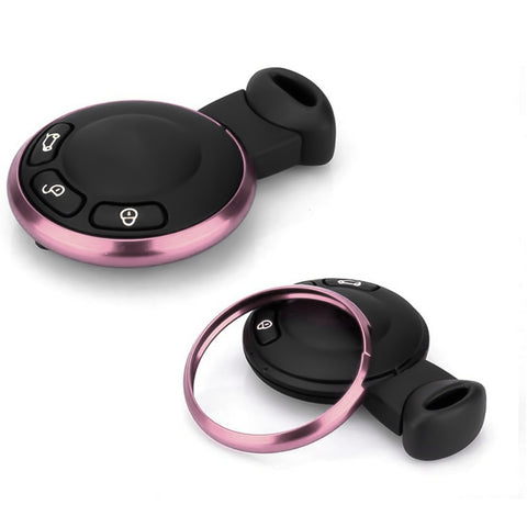 Pink Aluminum Remote Control Key Ring Rim Surrounding For Mini Cooper JCW R55 R56