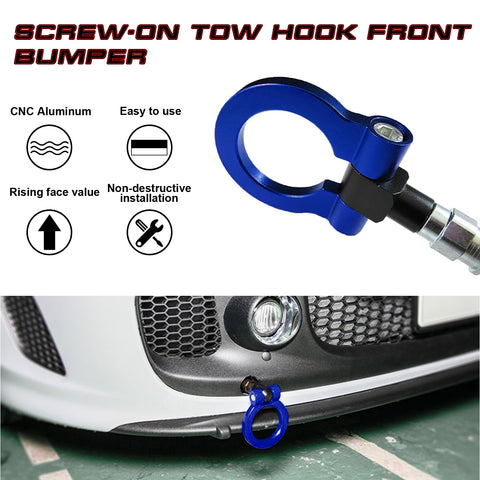Set Blue Track Racing Aluminum Tow Hook Ring For Honda Fit Acura TL 2006-2008