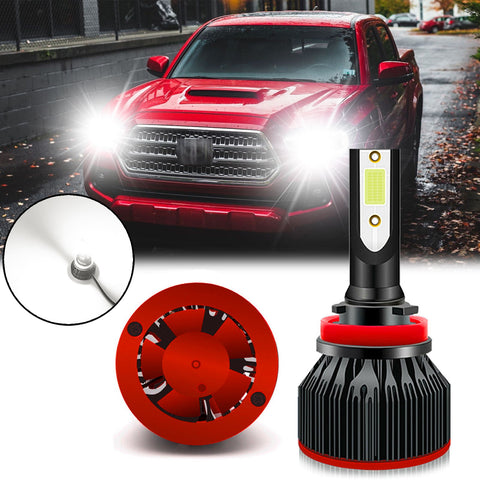 6000K Xenon White LED Headlight Bulb All-in-One Conversion High Low Beam Kit, 6000LM Super Bright Fog Light Replacement