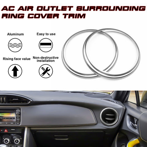 Silver AC Air Outlet Ring Decor Cover For Toyota 86 2012-2018 Subaru BRZ 2013-21