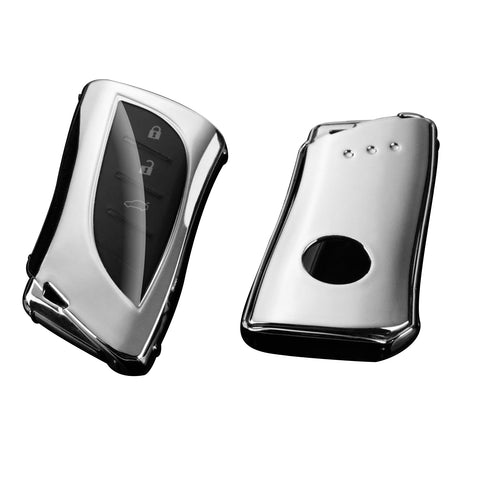 Silver TPU Full Protect Remote Control Key Fob Cover For Lexus ES350 2018-2022