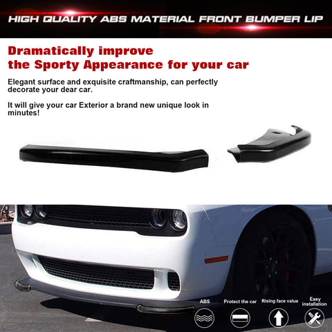 For Challenger SRT Hellcat 2015-2023 Black Bumper Corner Spoiler Protector Trims