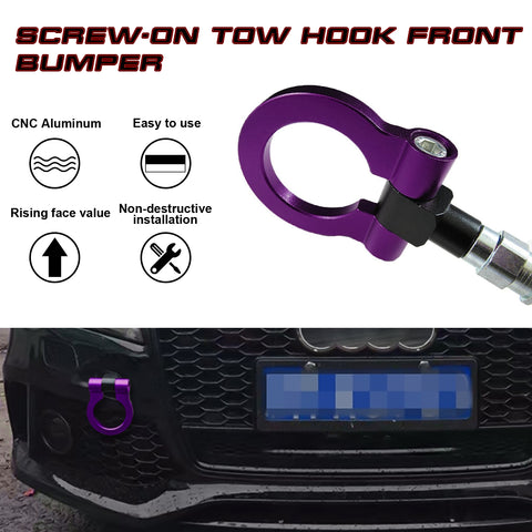 Set Anodized Alloy Purple Track Racing Style Tow Hook For Audi A4/S4 B8 2008-2019