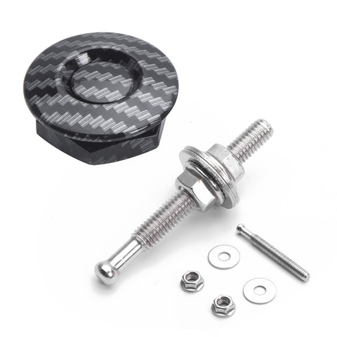 2x Universal Quick Release Bumper Fasteners Alloy Trunk Hatch Lids Kit Carbon Fiber Pattern