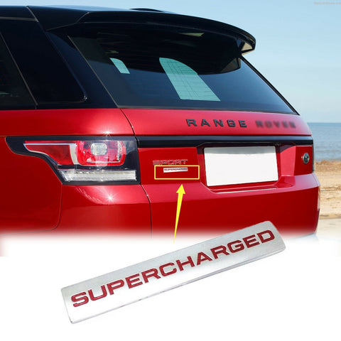 Black / Red / Black Red 3D Metal SUPERCHARGED Emblem Trunk Lid Dash Sticker Fender Badge For Land Rover Range Rover