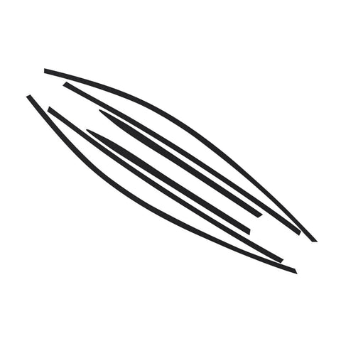 Set(6pcs) Matte Black Vinyl Pre-Cut Window Strip Cover For Kia Stinger 2018-2020