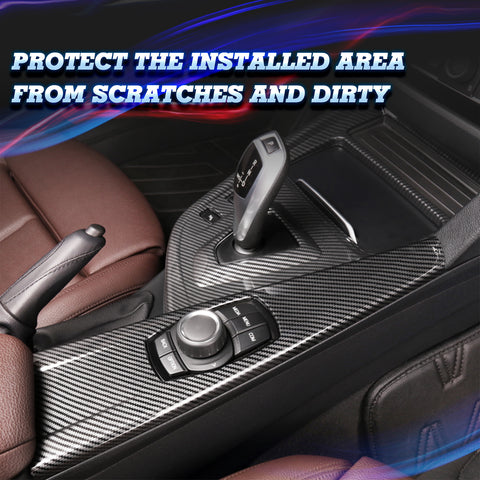 Carbon Fiber Pattern Inner Center Console Multimedia Panel Frame Cover Trim For BMW 3 4 Series F30 F33 F34 F36, M3 M4 F80 F82