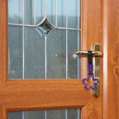 Purple Tsurikawa Handle Ring Sakura Shaped Japanese Car Warning Loop Decoration