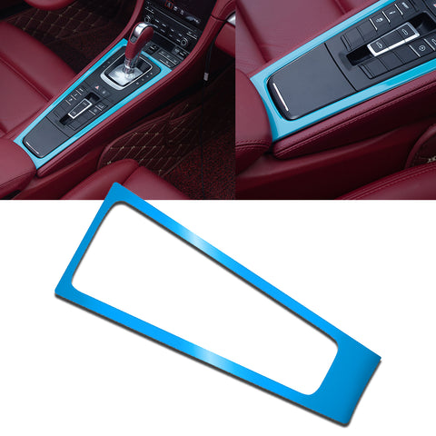 1pcs Red / White / Blue ABS Car Central Console Gear Shift Console Panel Decor Cover for Porsche 911 Boxster Cayman 2013-2019