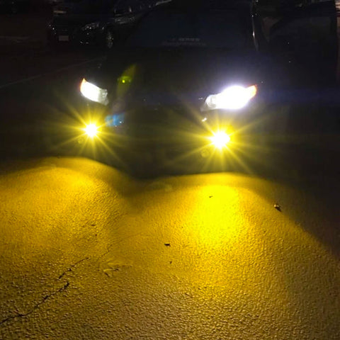 2PCS H8 H9 H11 LED Fog Driving Light Bulb with Super Bright COB LED Chips Replace for Daytime Running Light DRL Fog Light Lamp Bulbs, 3000K Golden Yellow