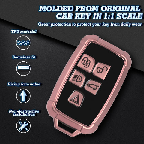 Iron Armor Style Red Full Cover Remote Key Fob Cover For Range Rover 2013-2017