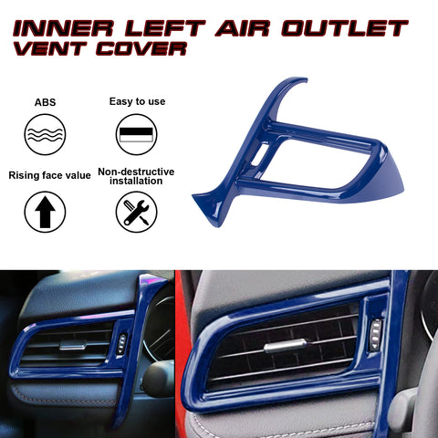 1PC Blue Left Side Air Vent Outlet Frame Cover Decor For Toyota Camry 2018-2024
