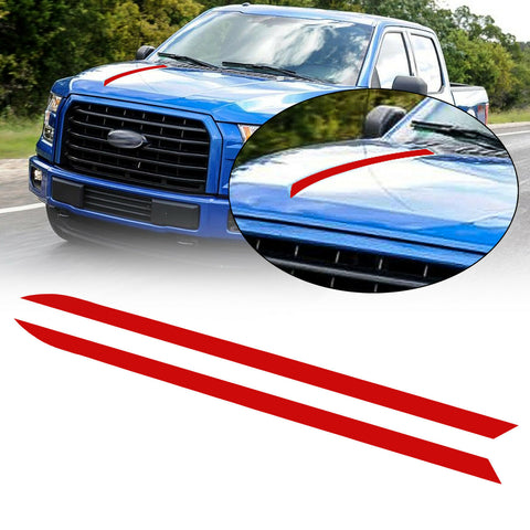 2x Glossy Black / Matte Black / Glossy Red Spear Hood Decal Vinyl Stripe Sticker for Ford F-150 2015-2019