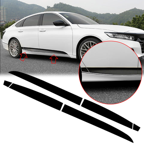 6pcs Red / Matte Black Vinyl Car Door Side Stripe Sticker Lower Door Panel Decal Molding Trim for Honda Accord 2018 2019