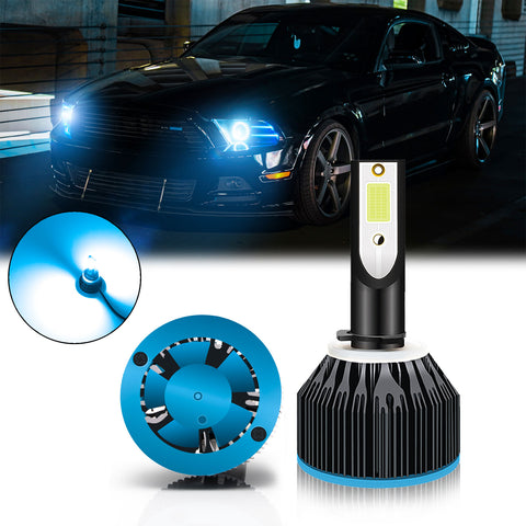 8000K Ice Blue LED Headlight Bulb All-in-One Conversion High Low Beam Kit, 6000LM Super Bright Fog Light Replacement