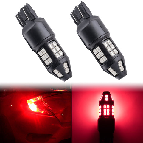 2pcs 1157 / 3157 / 7443 Red 40-SMD LED Flashing Strobe Brake Stop Tail Light Lamp