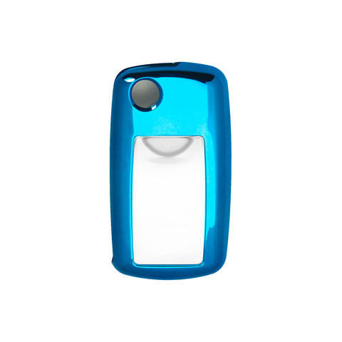 For Volkswagen Key Fob Cover, Flip Folding Remote Key Fob Case for VW Volkswagen Mk6 Bora Jetta GTI Passat Golf Tiguan Touareg Beetle, Silver