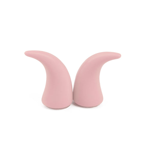 2Pcs PU Foam Small Pink Devil Bull Horn AC Air Outlet Stickers Decor For Car