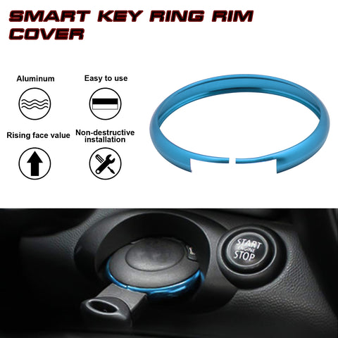 Sky Blue Aluminum Remote Control Key Ring Rim Surrounding For Mini Cooper JCW R55 R56