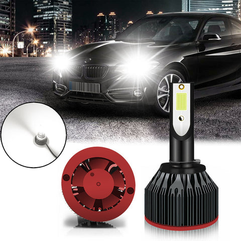 6000K Xenon White LED Headlight Bulb All-in-One Conversion High Low Beam Kit, 6000LM Super Bright Fog Light Replacement
