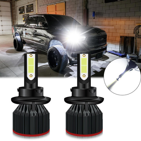 6000K Xenon White LED Headlight Bulb All-in-One Conversion High Low Beam Kit, 6000LM Super Bright Fog Light Replacement