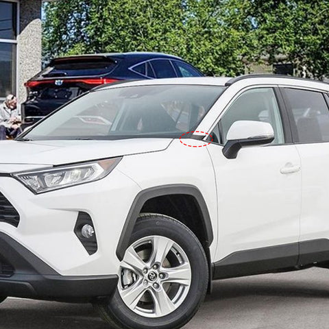 Exterior Front Side Door Window A Pillar Molding Cover Trim Compatible With Toyota RAV4 2019-2024,Carbon Fiber Pattern