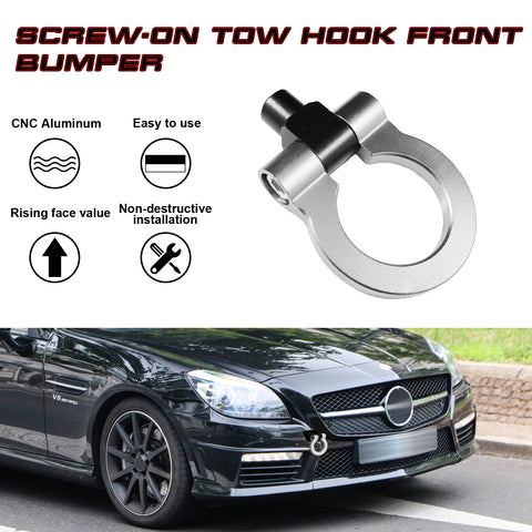 Silver Metal Track Racing Style Aluminum Tow Hook For Mercedes Benz C E S M GLA GLK