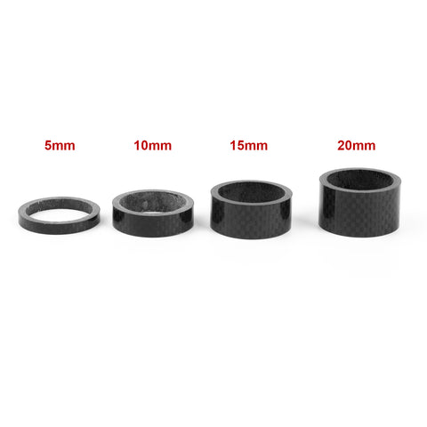 4pcs Carbon Fiber Road Bike MTB Headset Stem Washer Spacer Set Kit 5/10/15/20MM