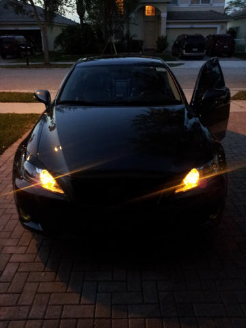 Pair 9003 H4 White and Yellow LED Headlight Dual-Beam DRL Lamps 36000LM For Toyota Honda Chevrolet