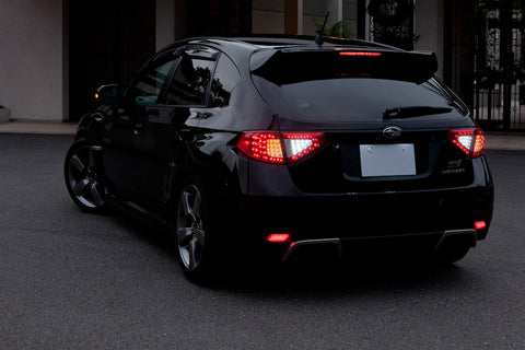 2pcs Red LED Lens Bumper Reflector Tail Brake Light Stop Light For 2008+ Subaru WRX STI etc