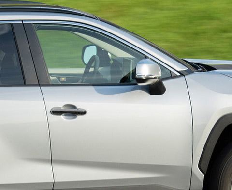 Side Door Handle Cover Trim w/ Keyless Hole Compatible with Toyota Rav4 2019-2024 Highlander 2020-up, Carbon Fiber Pattern (4pcs)