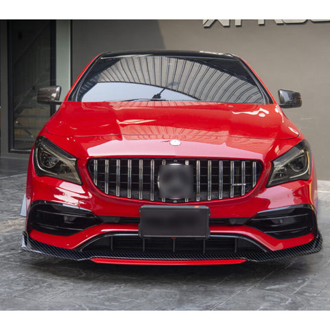 Front Bumper Lip Chin Spoiler Splitter Diffuser Protector Body Kit Compatible with Honda Accord Civic or Volkswagen MK5 MK6 MK7 or Kia Optima or Mitsubishi Lancer, Carbon Black w/Red 4pcs