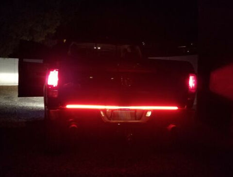 60" 5-Functions Triple Rows LED Tailgate Strip Light Bar - Sequential Turn Signal/Brake Light Strip/Running/Reverse/Double Flash for Trucks Trailer Pickup etc, No Drill Install