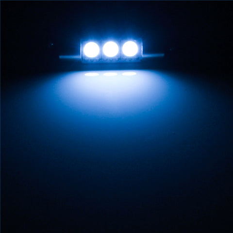 4pcs Xenon White / Ice Blue3-SMD 6641 Fuse LED Replacement Bulbs For Visor Vanity Mirror Lights Package Fit