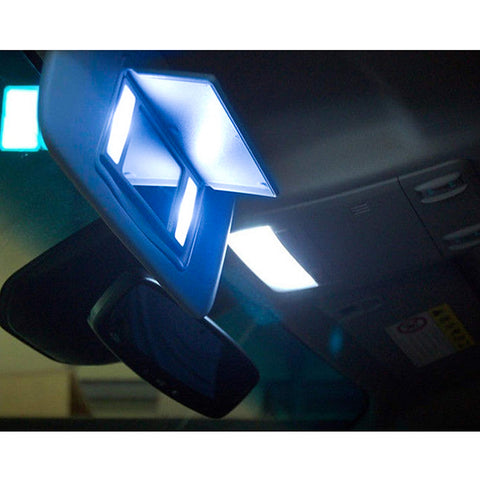 4pcs Xenon White / Ice Blue3-SMD 6641 Fuse LED Replacement Bulbs For Visor Vanity Mirror Lights Package Fit