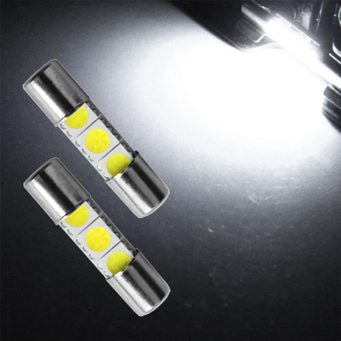10x 29mm 6641F Super Bright White 1.15" 3-SMD LED Festoon Bulbs For Vanity Mirror Lights