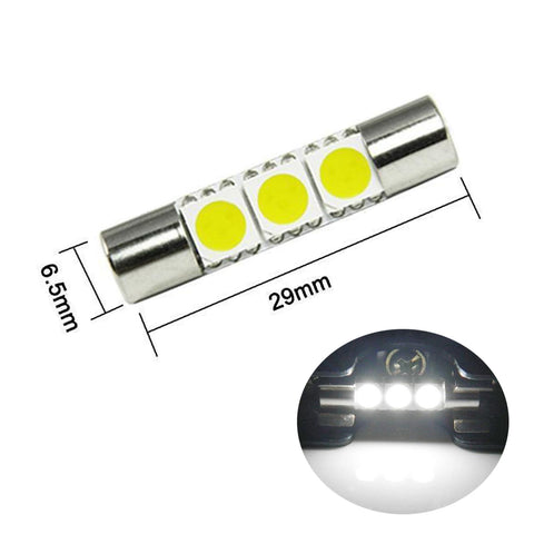 4pcs Xenon White / Ice Blue3-SMD 6641 Fuse LED Replacement Bulbs For Visor Vanity Mirror Lights Package Fit